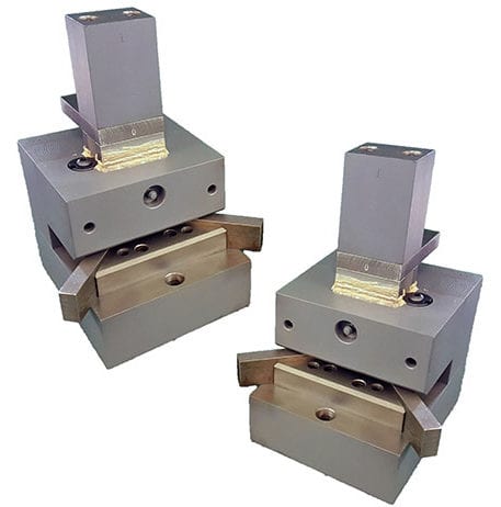 Vee notch die with gauging